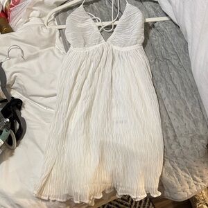 Princess Polly White Pleated Mini Dress